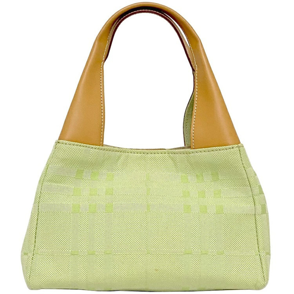 Burberry Bag Green Beige Handbag Check Magnetic Closure All over